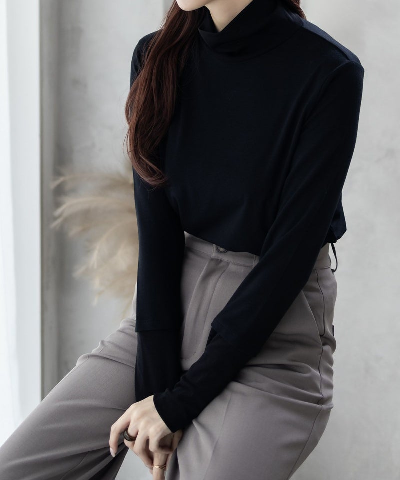 HusHusH チュール使いハイネックインナー レディース メール便 対応商品商品画像-4