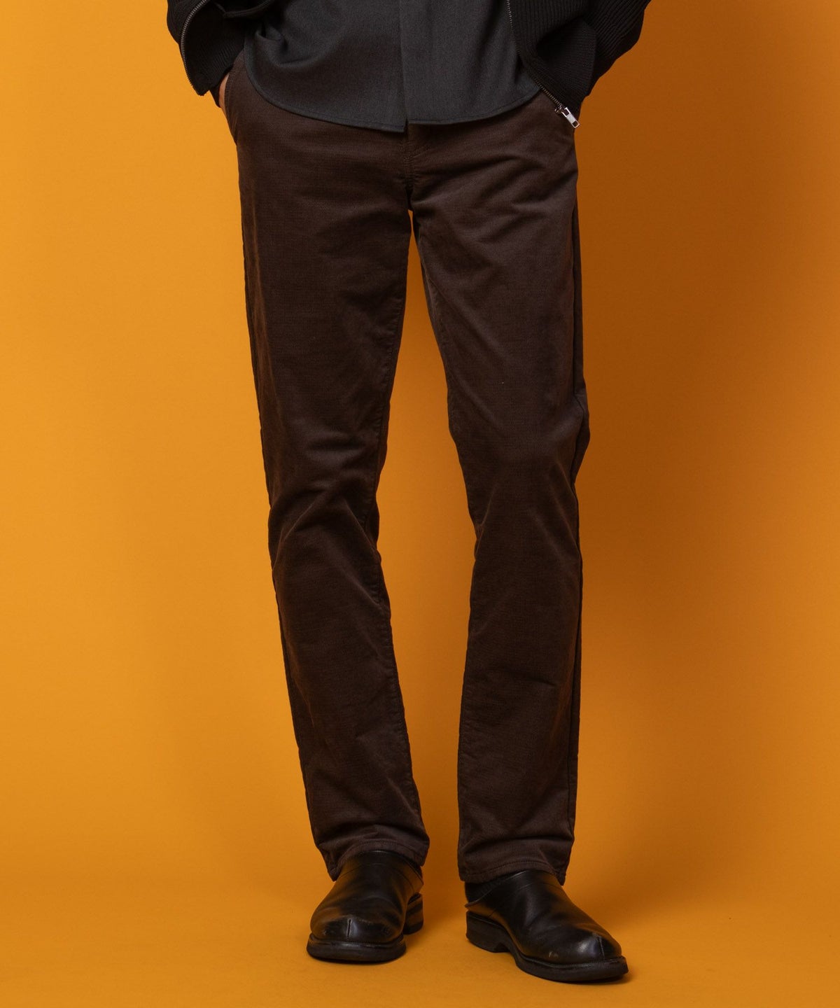 NAVY 温℃ ドビーコール裏起毛パンツ メンズ