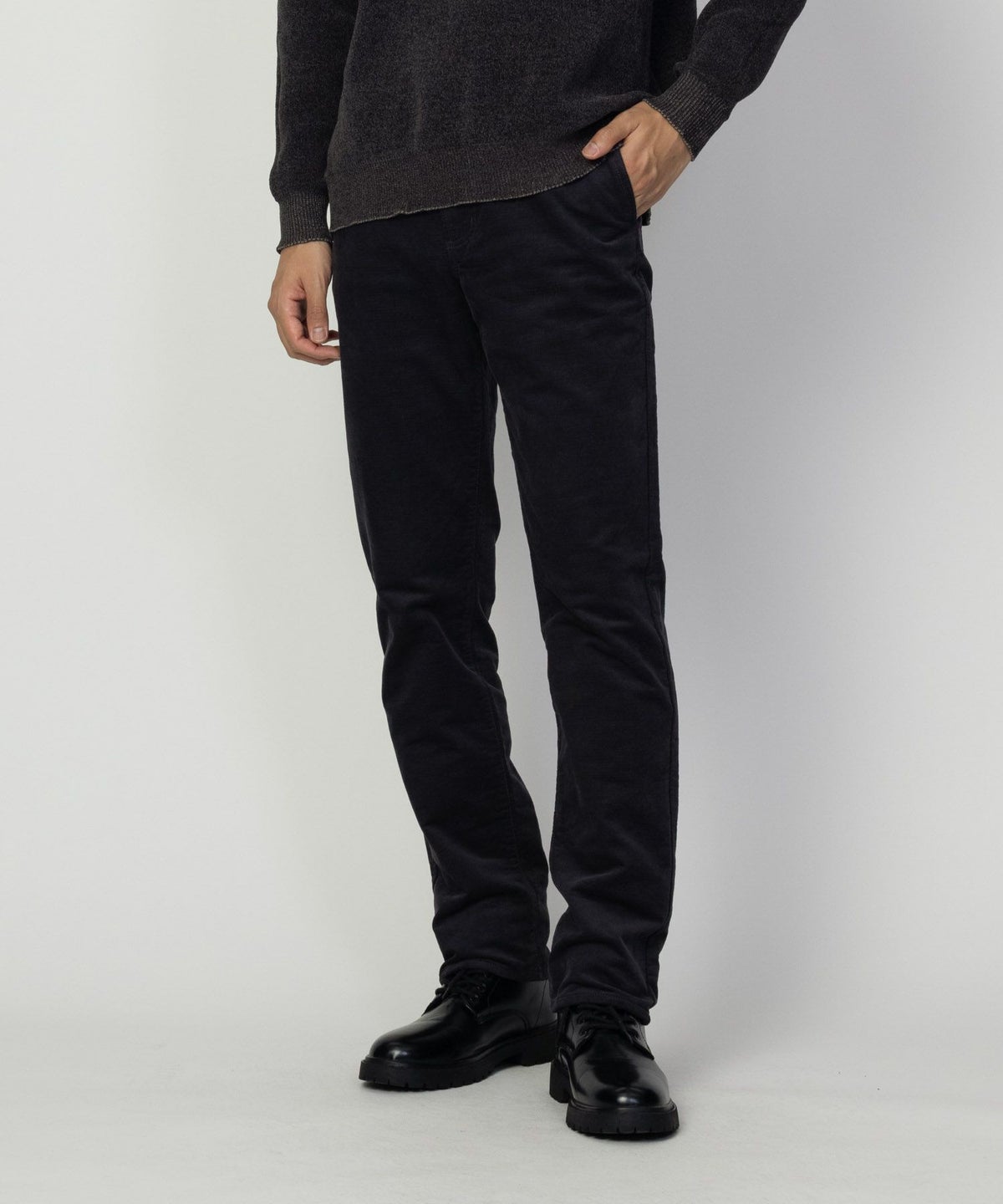 NAVY 温℃ ドビーコール裏起毛パンツ メンズ