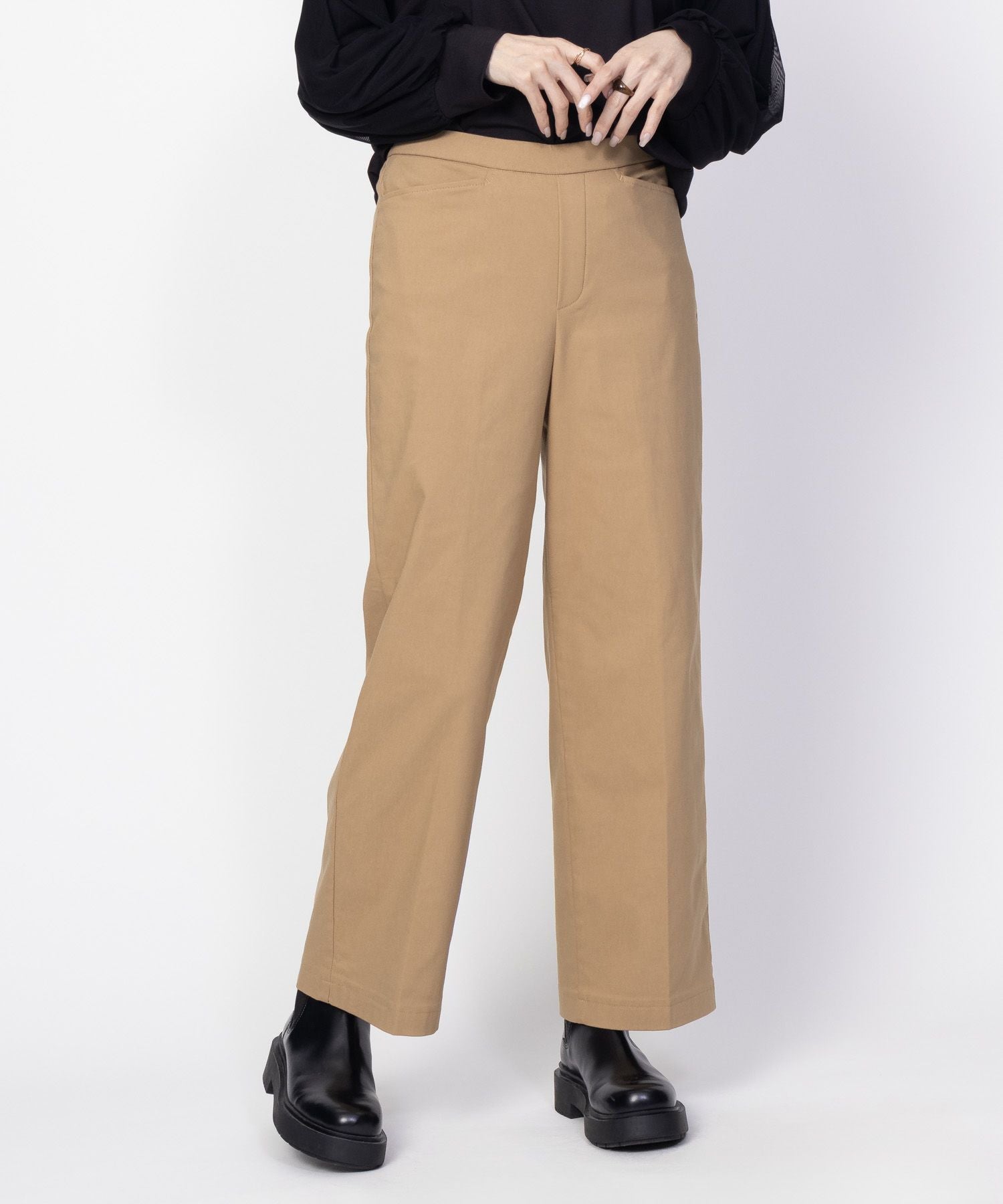 HusHusH らく美パン 裏起毛ストレートパンツ レディース