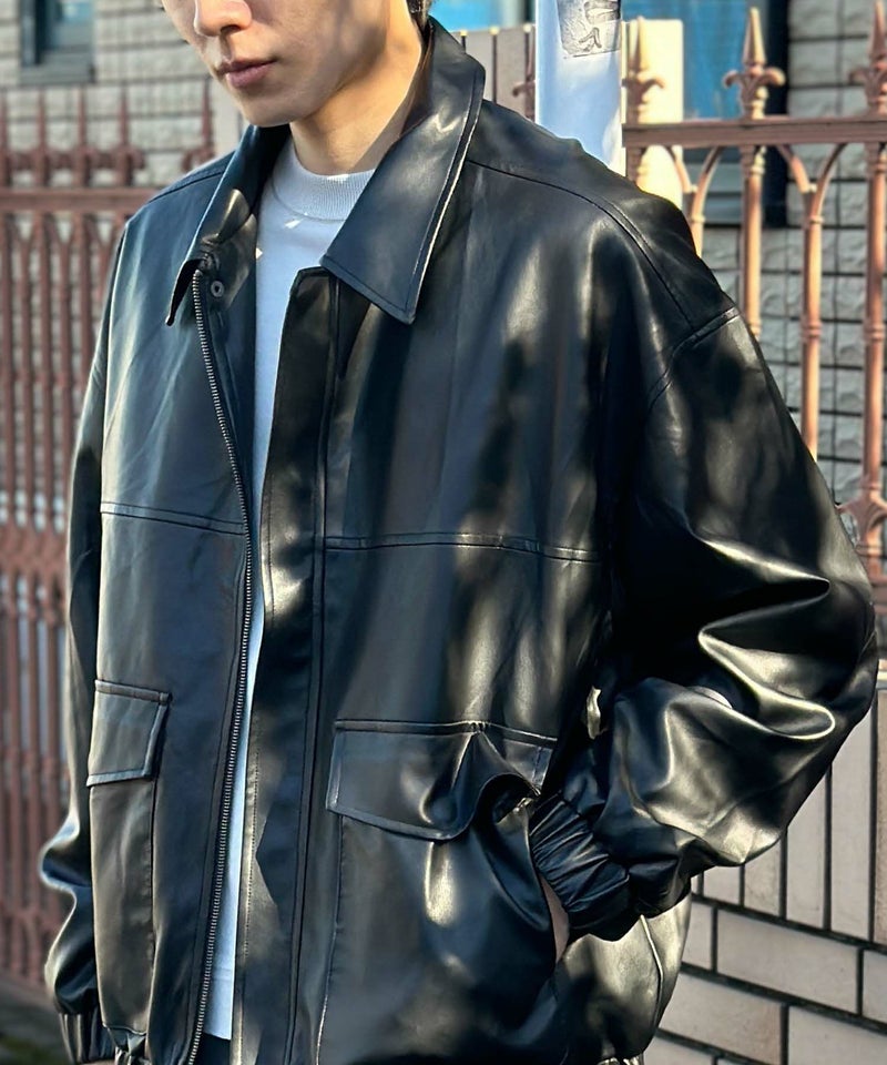 [期間限定価格]フェイクレザーA-2フライトジャケット メンズ商品画像-7