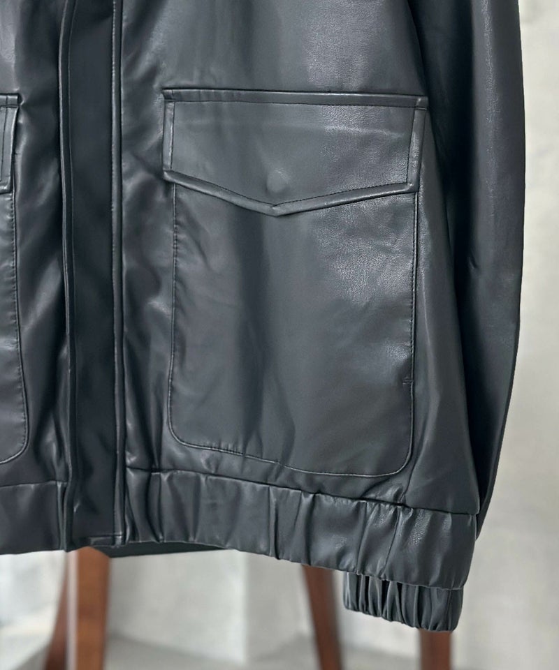 [期間限定価格]フェイクレザーA-2フライトジャケット メンズ商品画像-16