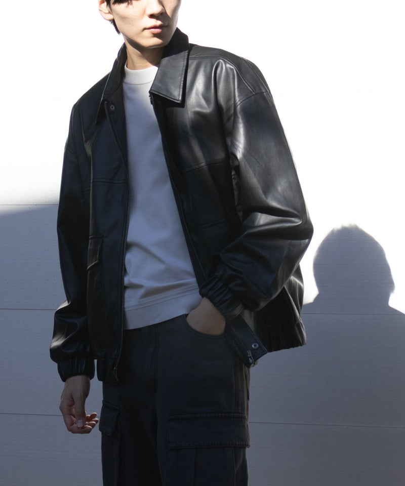 フェイクレザーA-2フライトジャケット メンズ商品画像-17