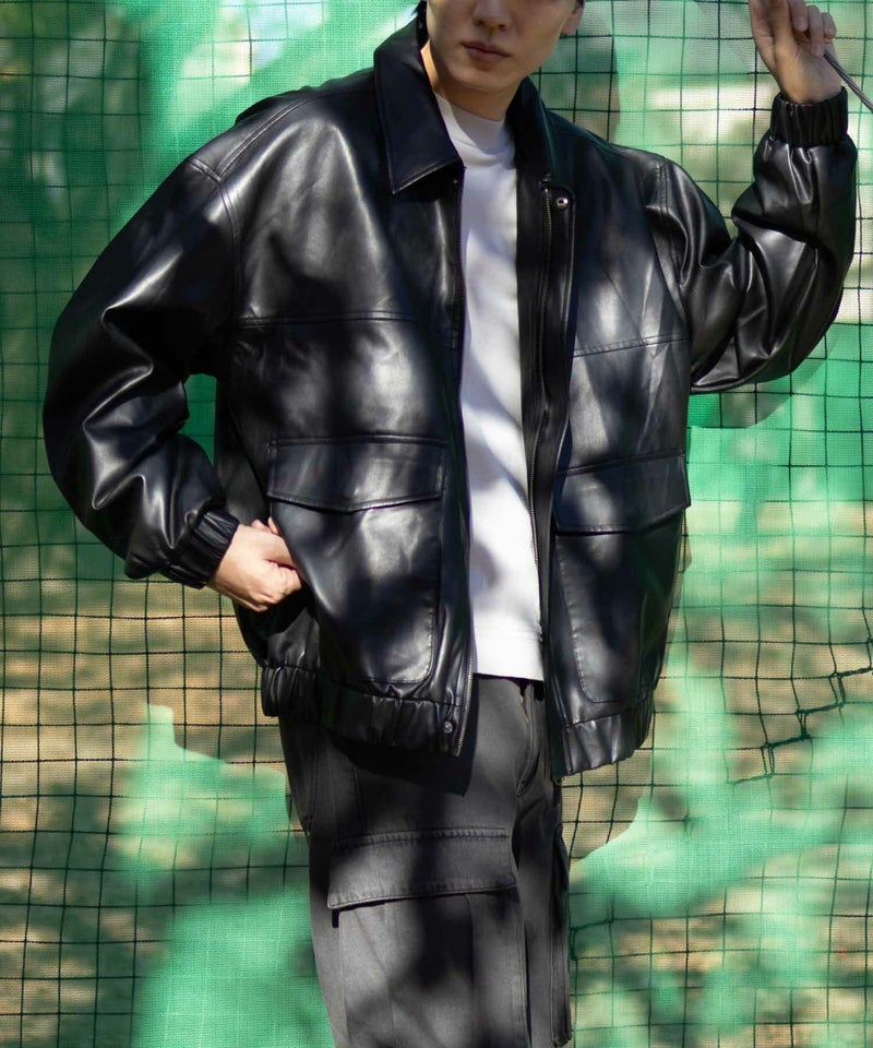 [期間限定価格]フェイクレザーA-2フライトジャケット メンズ商品画像-20