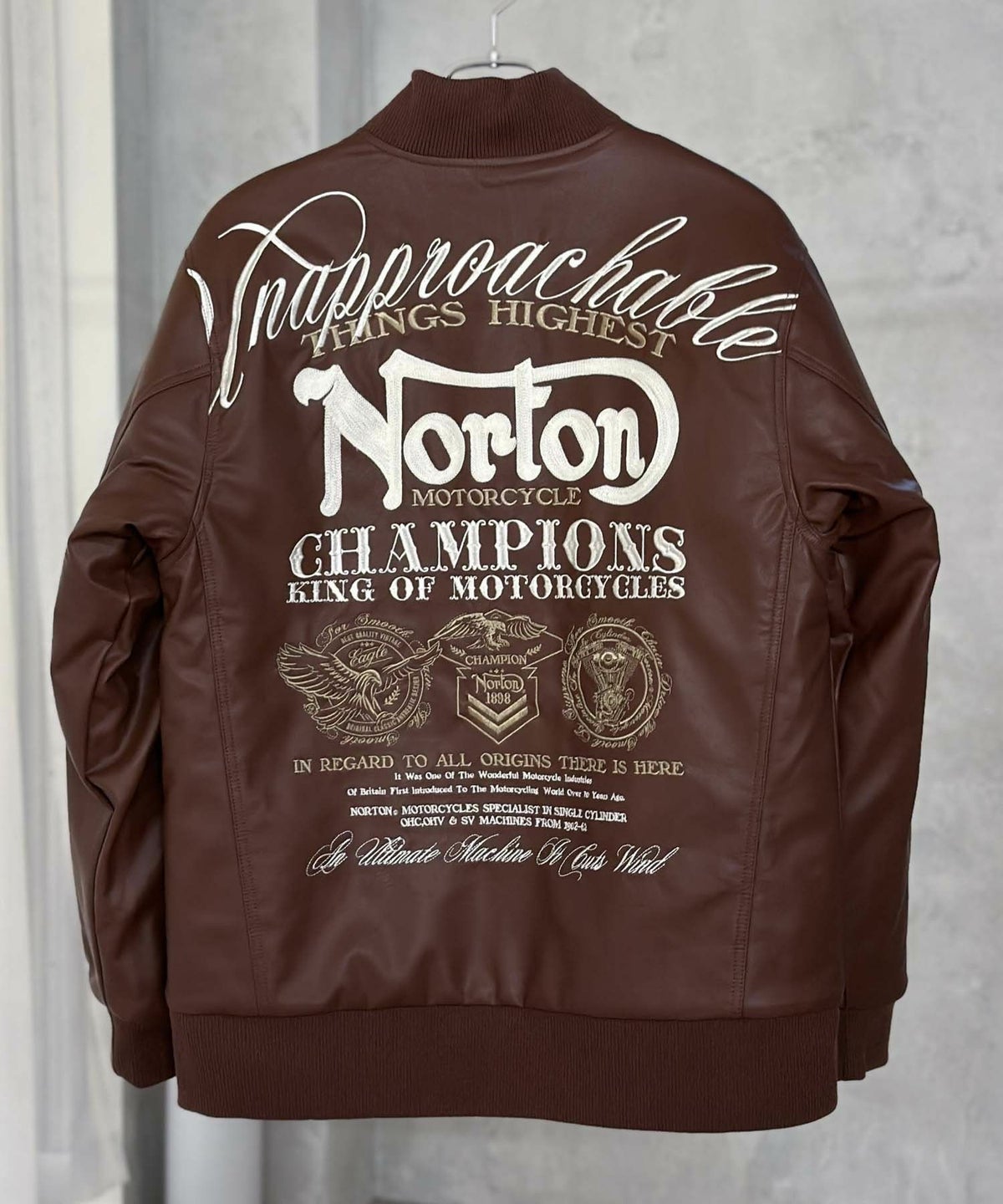 Norton MAXデザインPUジャケット メンズ