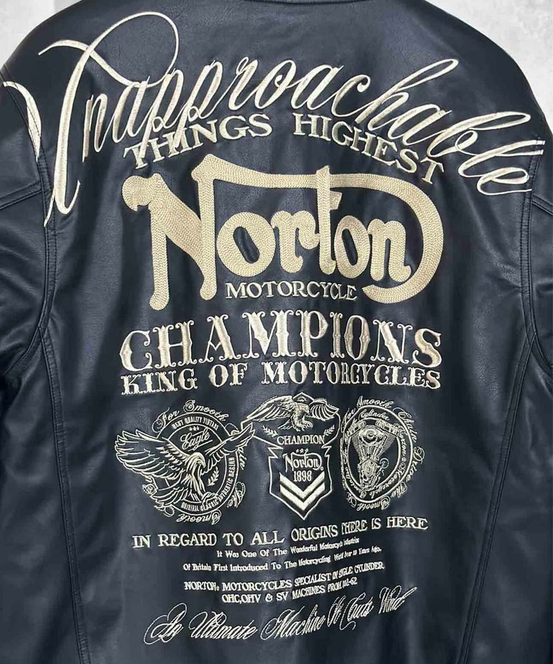 Norton MAXデザインPUジャケット メンズ商品画像-8