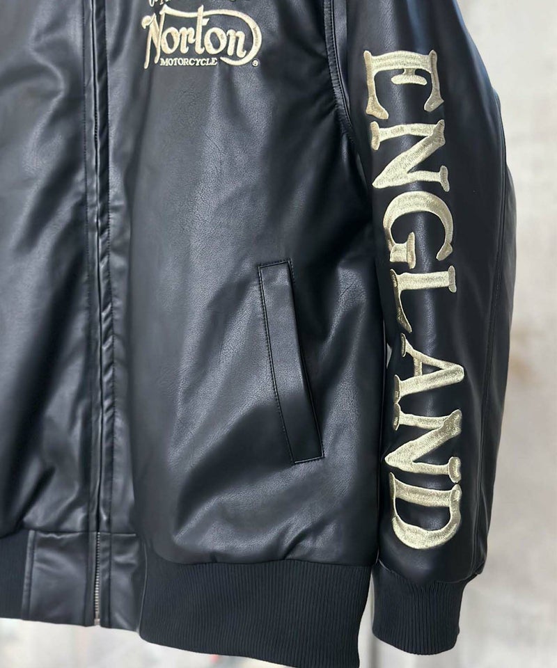 Norton MAXデザインPUジャケット メンズ商品画像-9