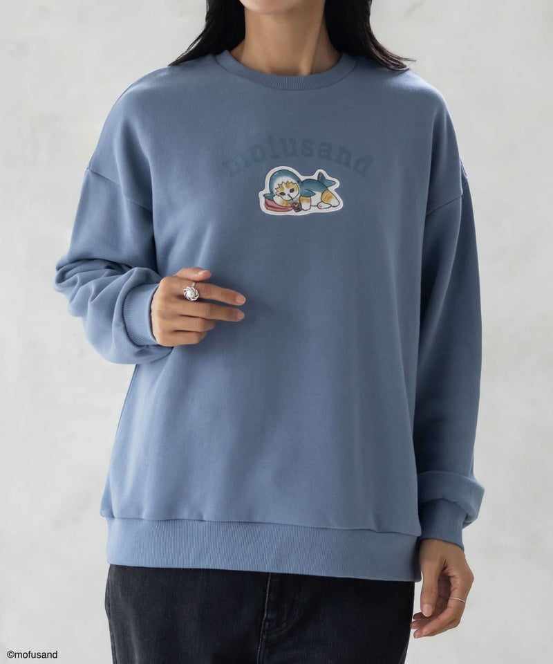 mofusand サメにゃんプリントトレーナー レディース商品画像-2