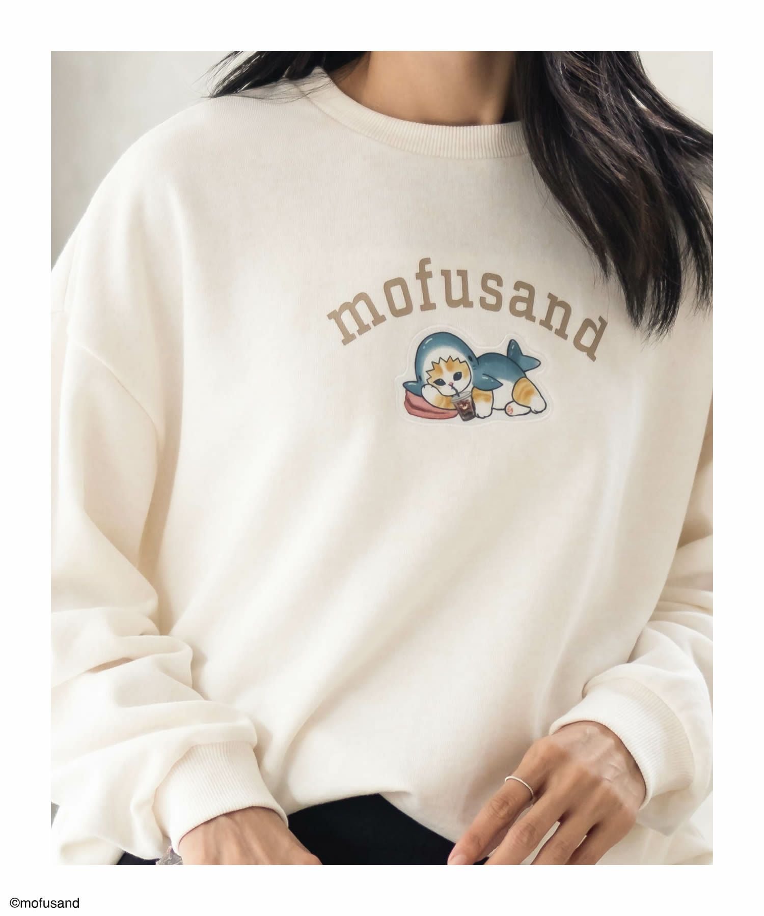 【値下げ‼️⠀】新品タグ付き モフサンド トレーナー 150 5枚セット mofusand サメにゃんプリントトレーナー レディース