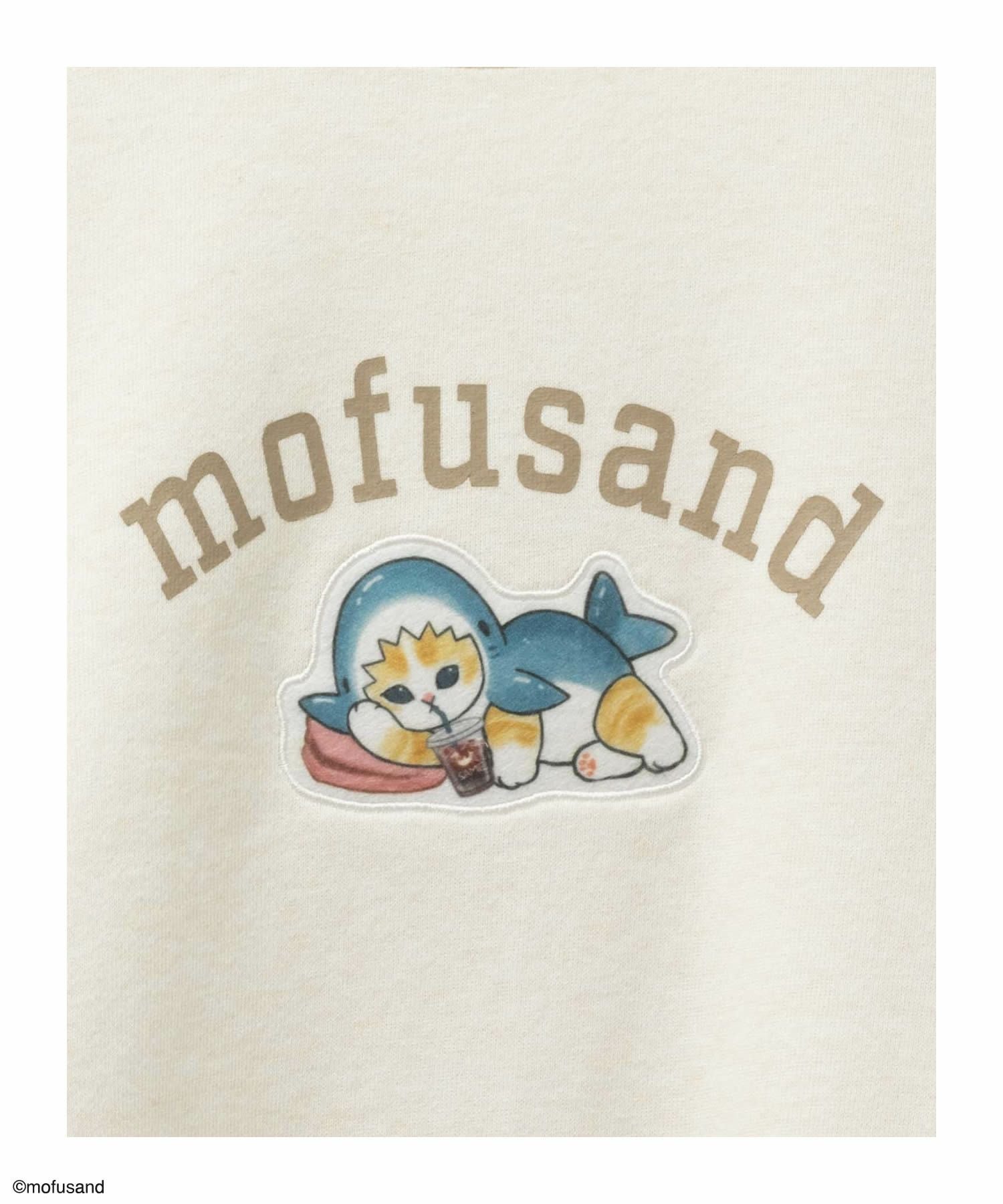 mofusand サメにゃんプリントトレーナー レディース