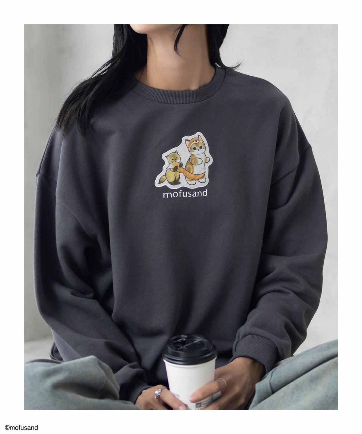 mofusand フォックスプリントトレーナー レディース