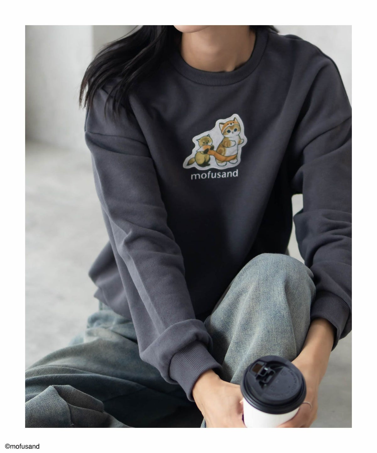 mofusand フォックスプリントトレーナー レディース