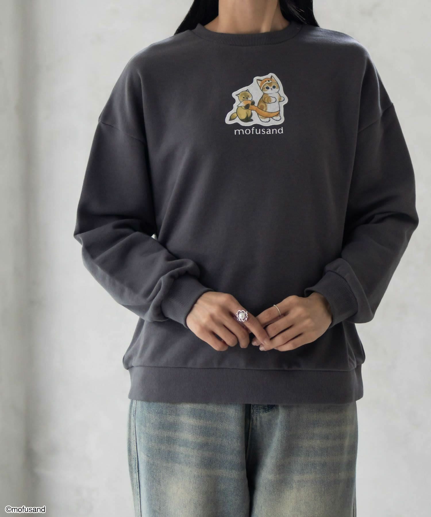 mofusand フォックスプリントトレーナー レディース