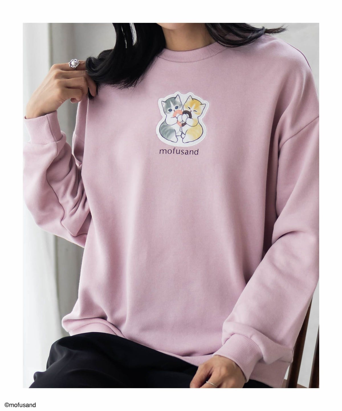 mofusand ハートプリントトレーナー レディース