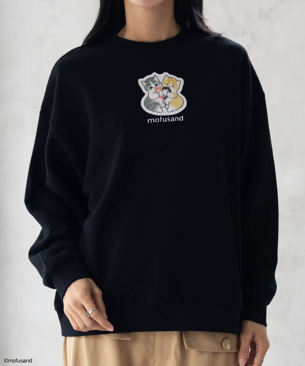 mofusand ハートプリントトレーナー レディース