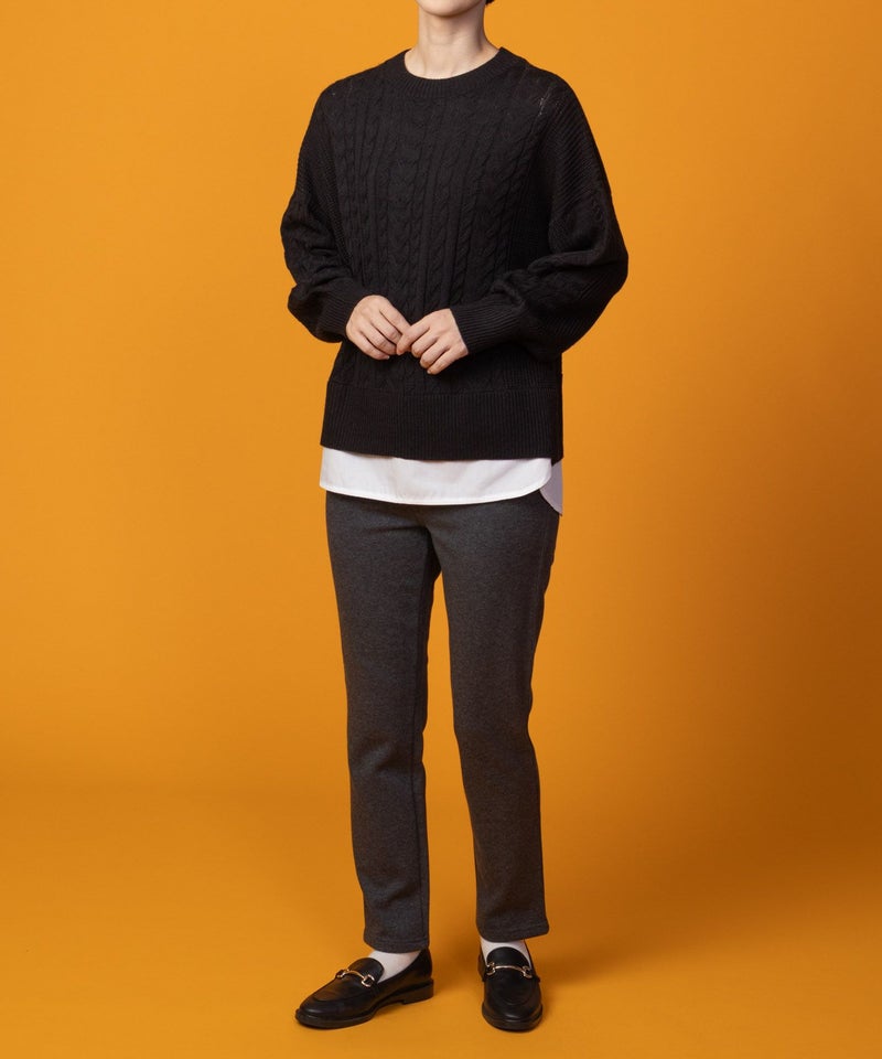 nAvy 温℃ 裏シャギースリムストレートパンツ レディース商品画像-4