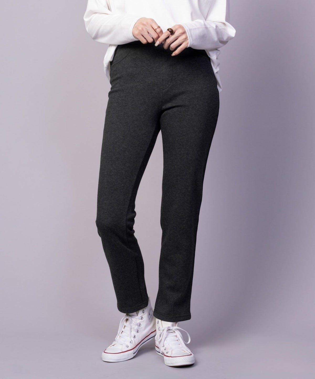 nAvy 温℃裏シャギースリムストレートパンツ レディース