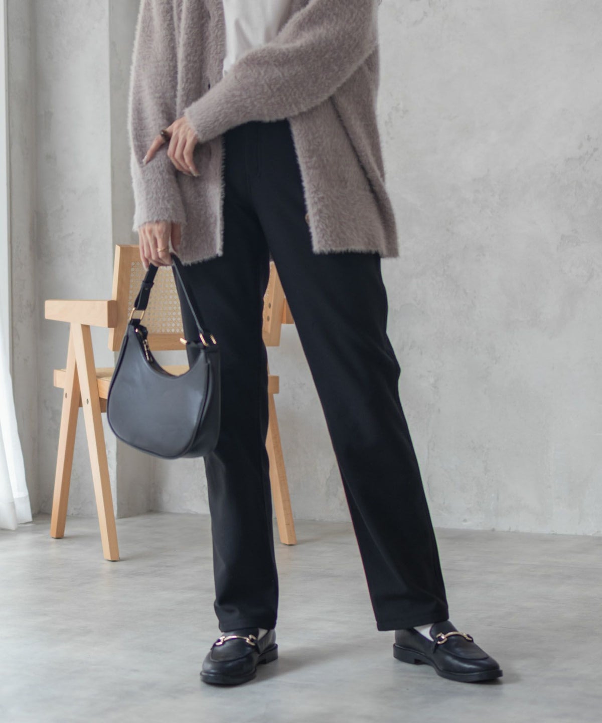 nAvy 温℃裏起毛ストレートパンツ レディース