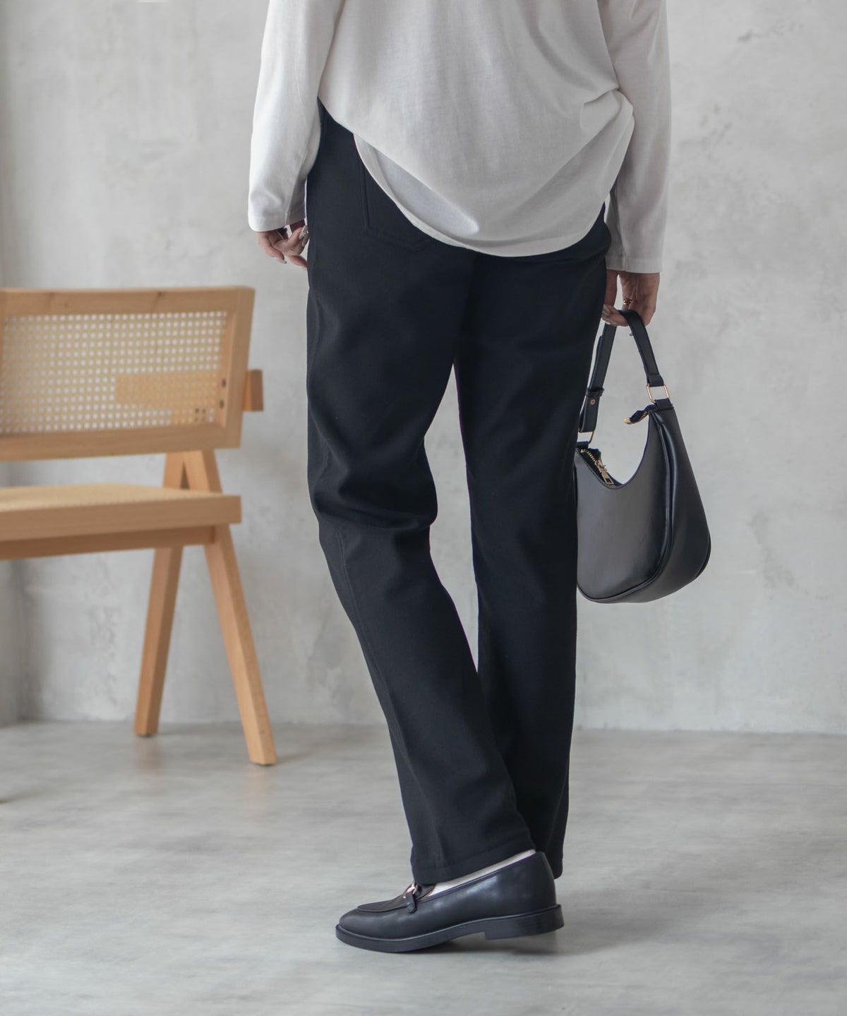 nAvy 温℃裏起毛ストレートパンツ レディース