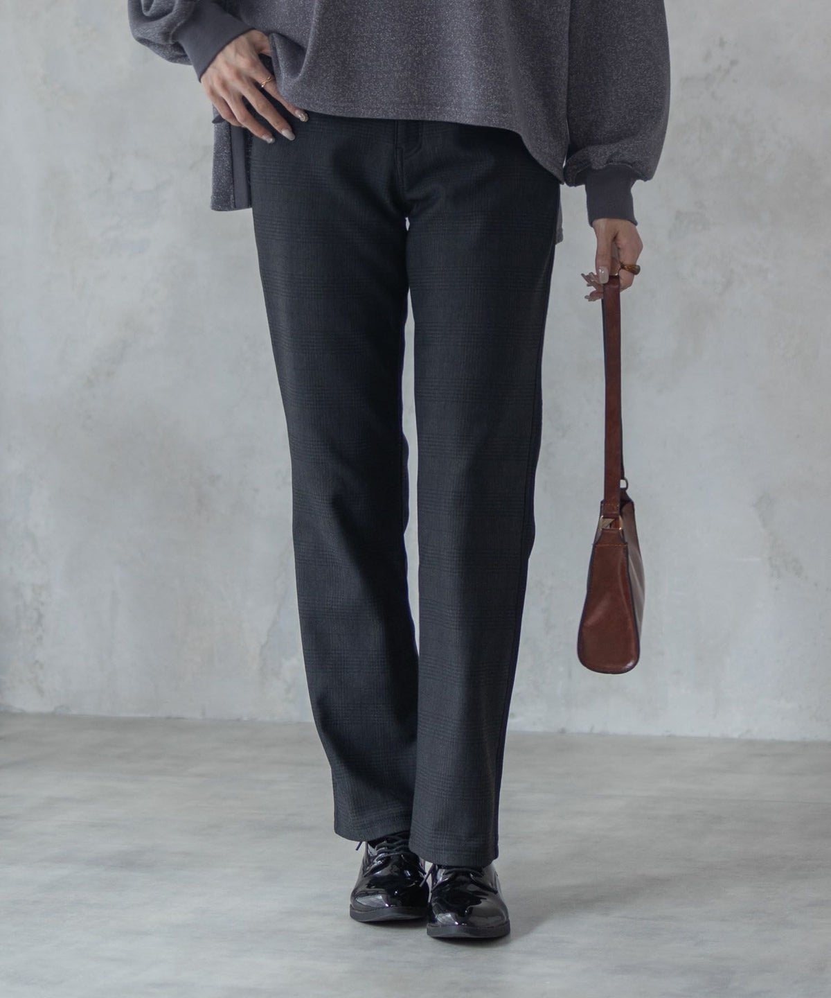 nAvy 温℃裏起毛ストレートパンツ レディース