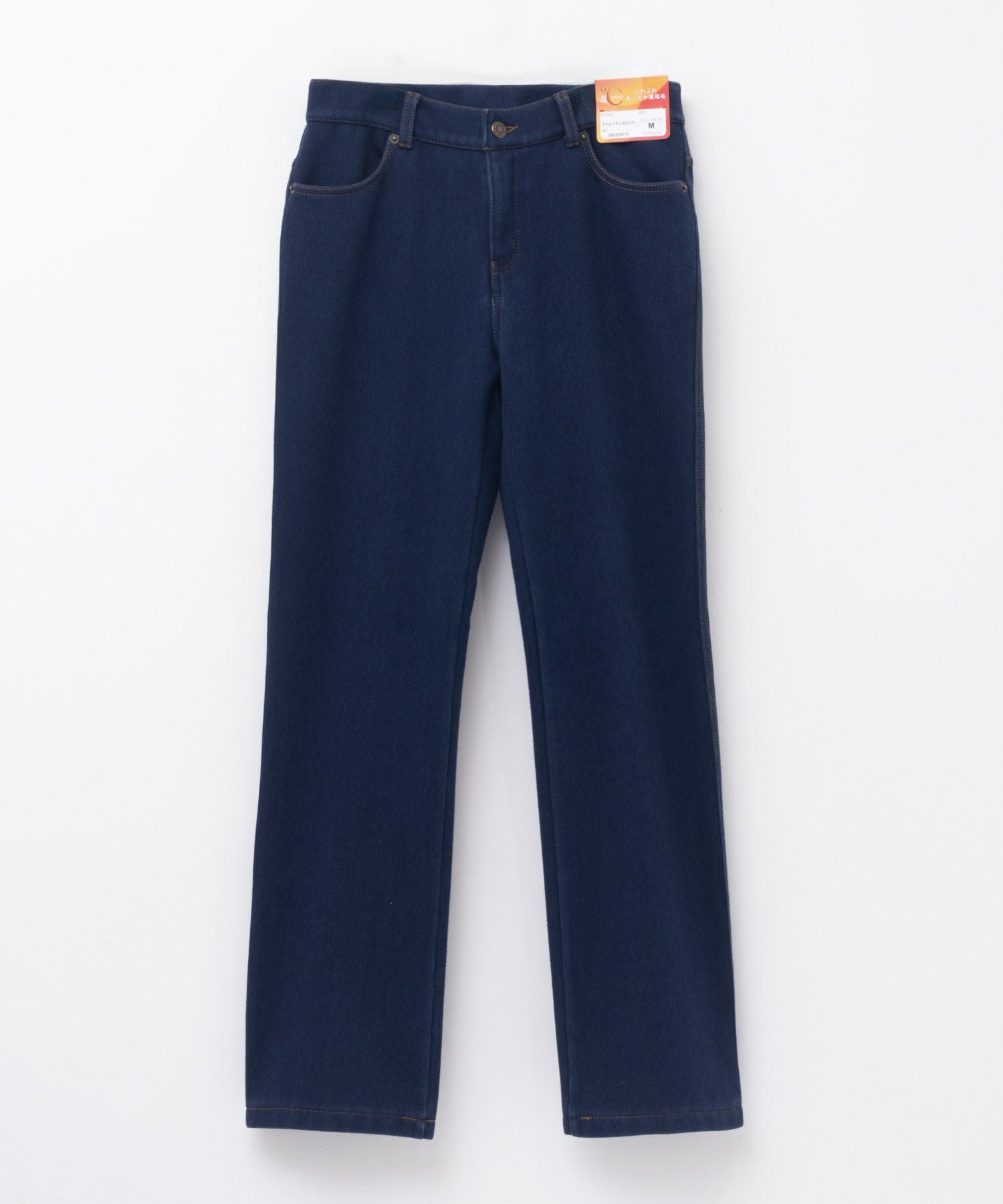 保温　ネイビー ストレートパンツ レディース nAvy 温℃裏起毛ストレートパンツ レディース