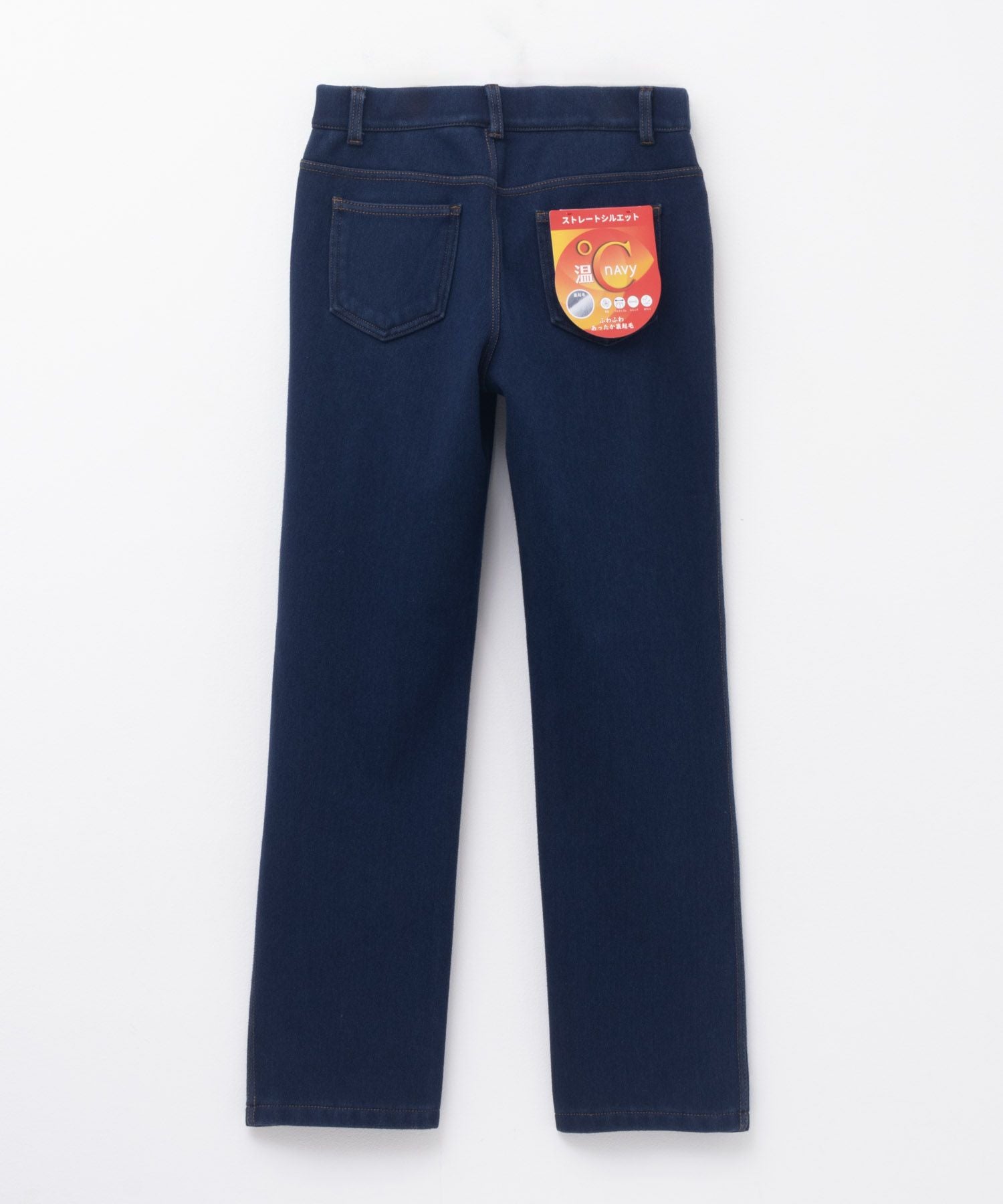 保温　ネイビー ストレートパンツ レディース nAvy 温℃裏起毛ストレートパンツ レディース