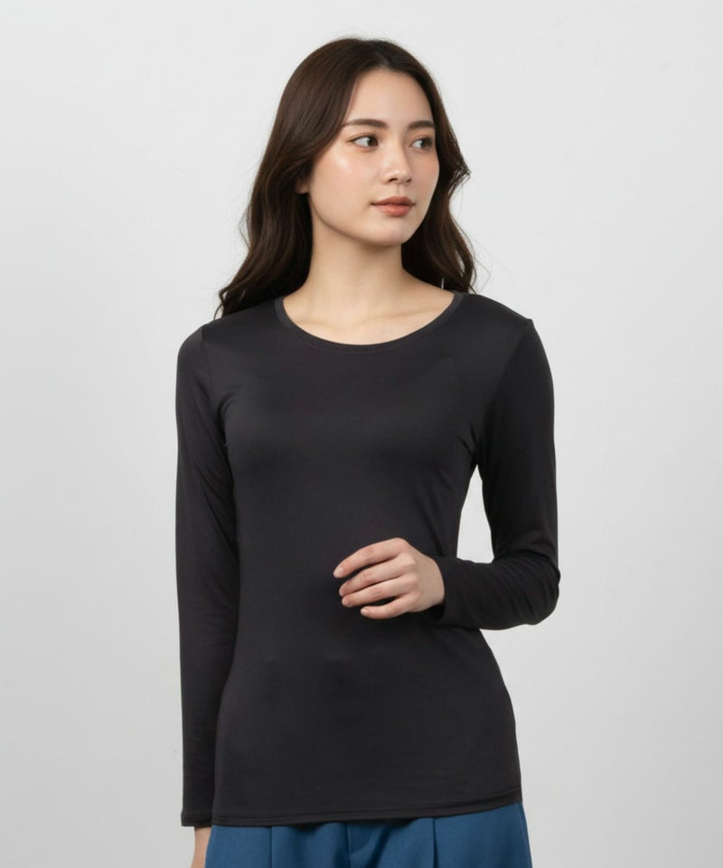 MAC HEAT クルーネックインナーTシャツ10分袖 レディース メール便 対応商品商品画像-2