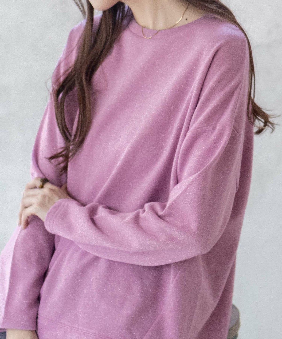 nAvy ラメ裏毛コクーンプルオーバー レディース