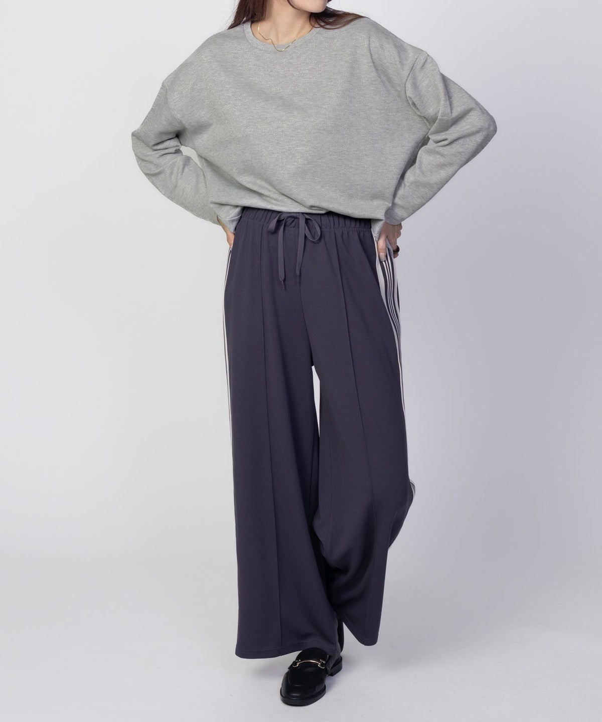 nAvy ラメ裏毛コクーンプルオーバー レディース