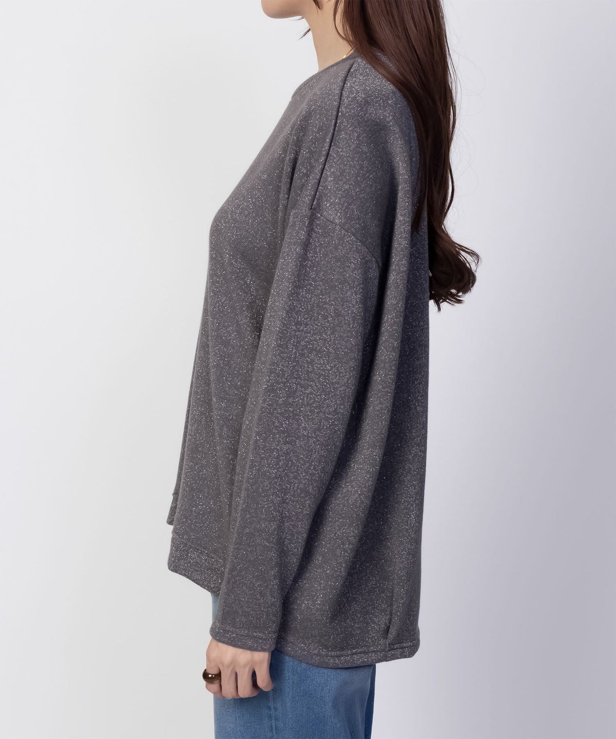 nAvy ラメ裏毛コクーンプルオーバー レディース