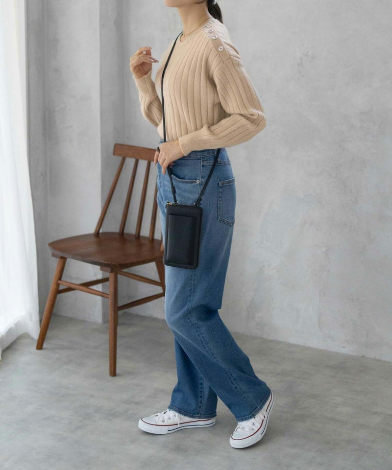 [期間限定knit]nAvy  もちり もちもち 洗えるニット 肩ボタンクルーネック レディース商品画像-1