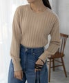 [期間限定knit]nAvy  もちり もちもち 洗えるニット 肩ボタンクルーネック レディース商品サムネイル-4