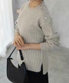 [期間限定knit]nAvy  もちり もちもち 洗えるニット 肩ボタンクルーネック レディース商品サムネイル-11