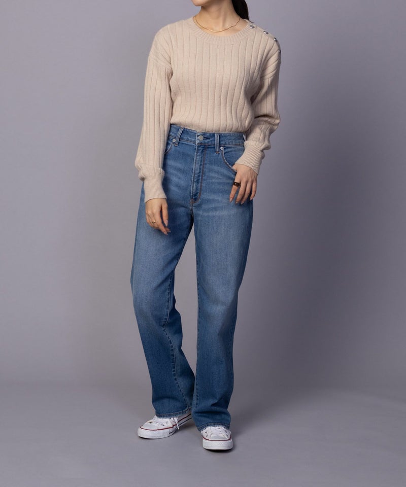 [期間限定knit]nAvy  もちり もちもち 洗えるニット 肩ボタンクルーネック レディース商品画像-28