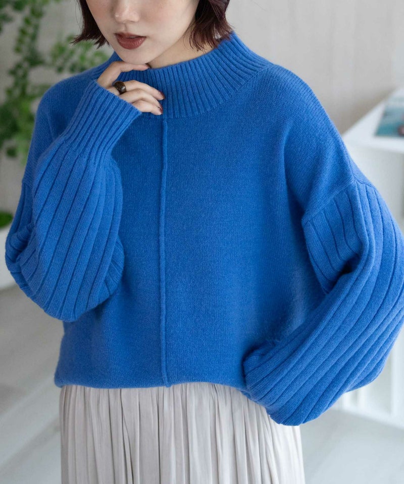 nAvy もちり もちもち 洗えるニット 切替ハイネック レディース商品画像-1