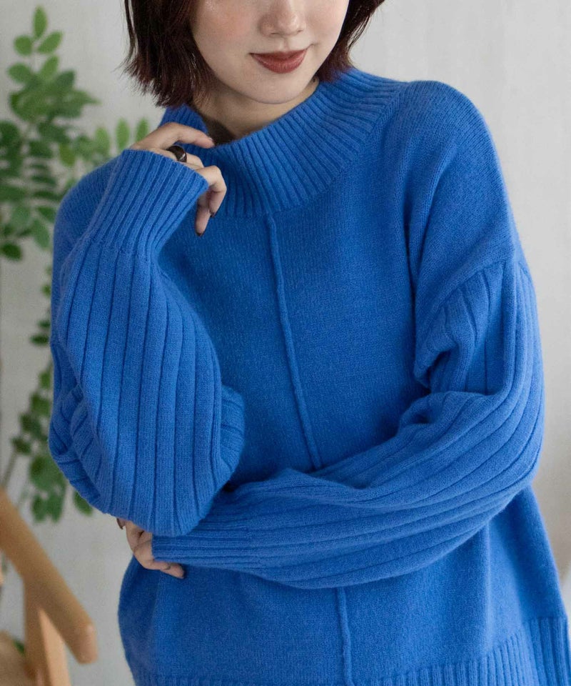 nAvy もちり もちもち 洗えるニット 切替ハイネック レディース商品画像-4