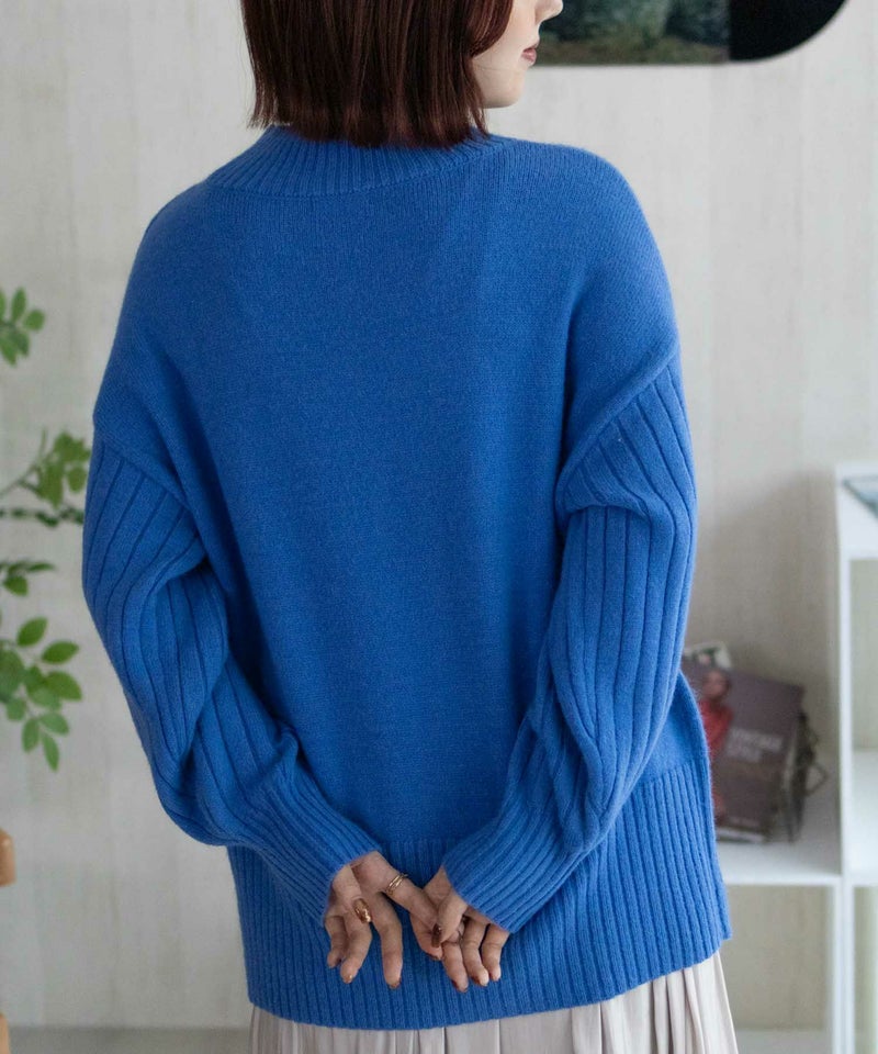 nAvy  もちり もちもち 洗えるニット 切替ハイネック レディース商品画像-9