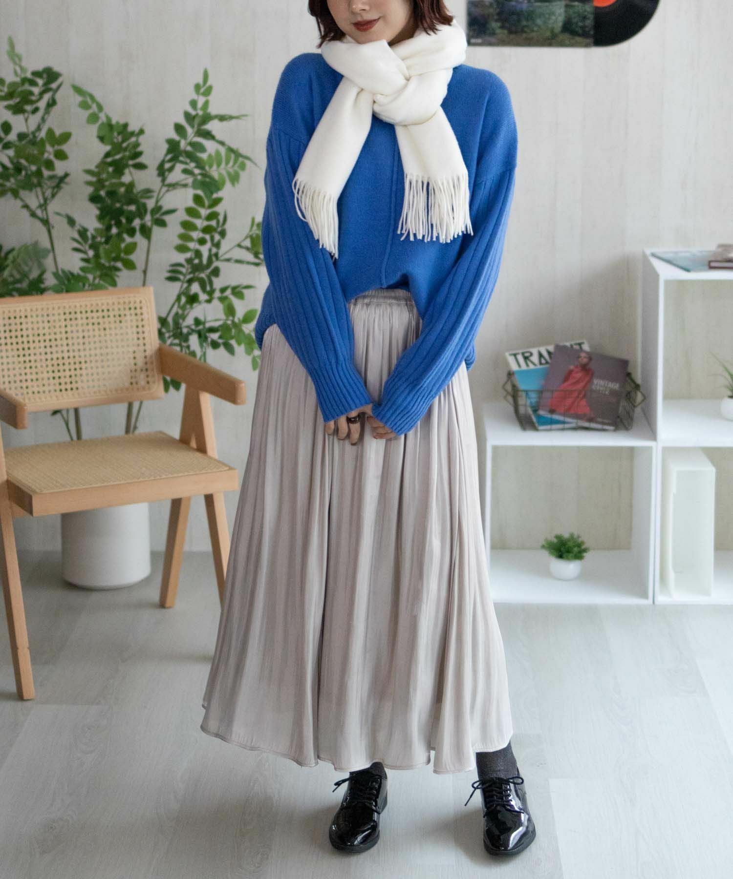 nAvy もちり もちもち 洗えるニット 切替ハイネック レディース