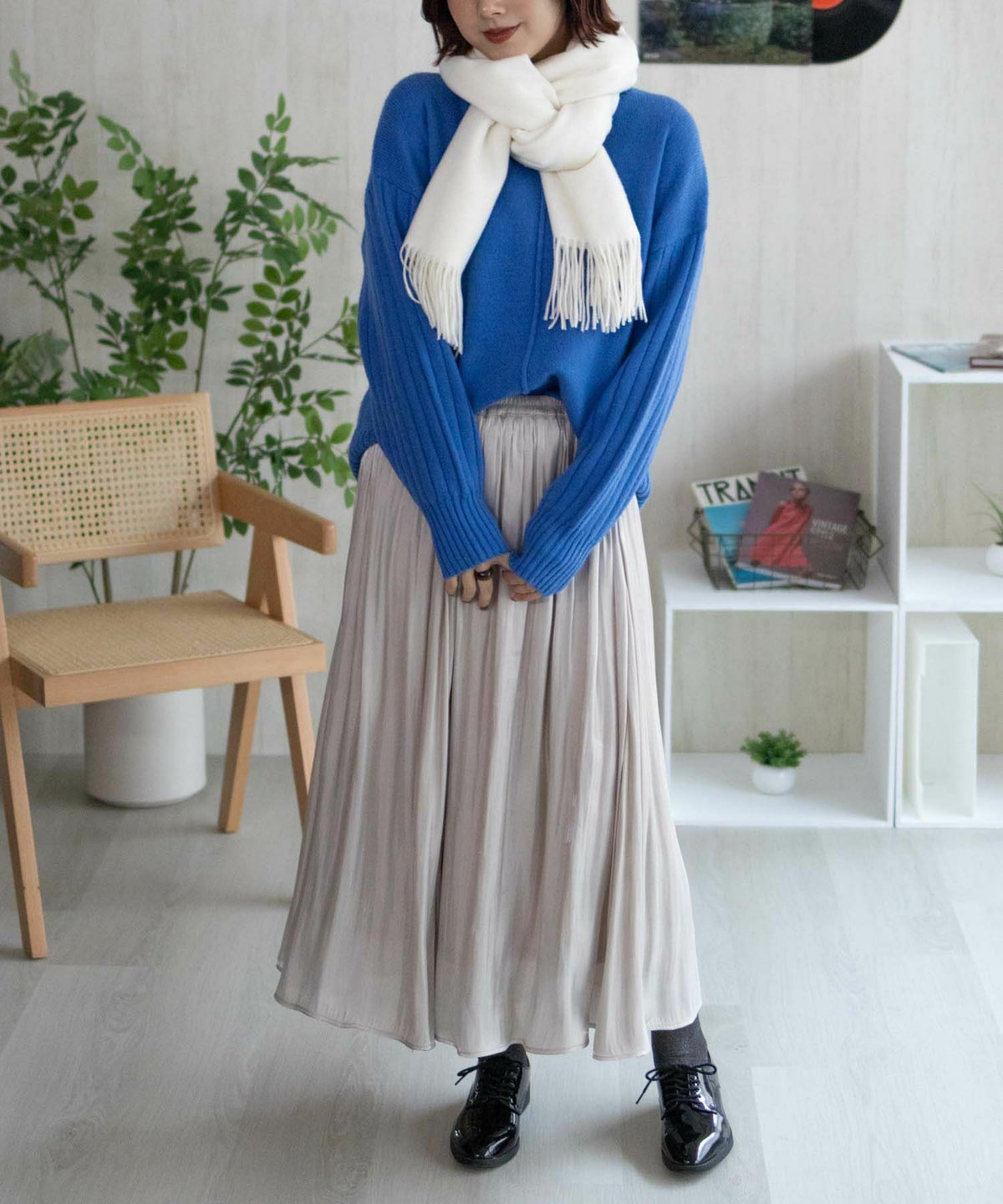 nAvy もちり もちもち 洗えるニット 切替ハイネック レディース