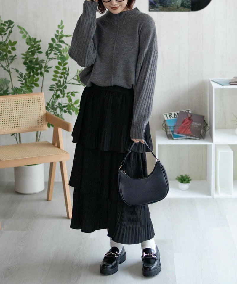 nAvy もちり もちもち 洗えるニット 切替ハイネック レディース商品画像-15