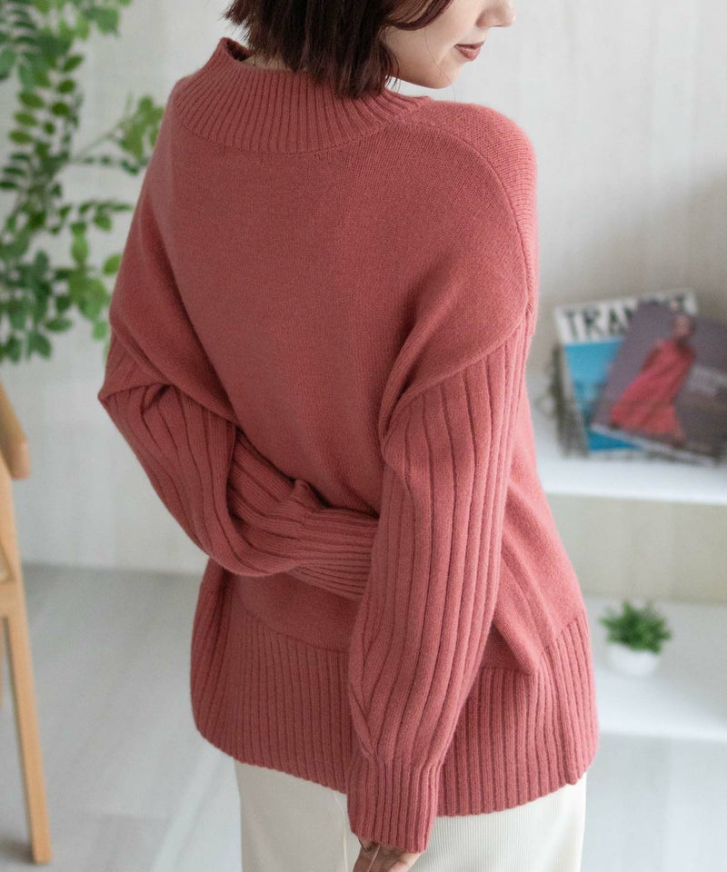 nAvy  もちり もちもち 洗えるニット 切替ハイネック レディース商品画像-18