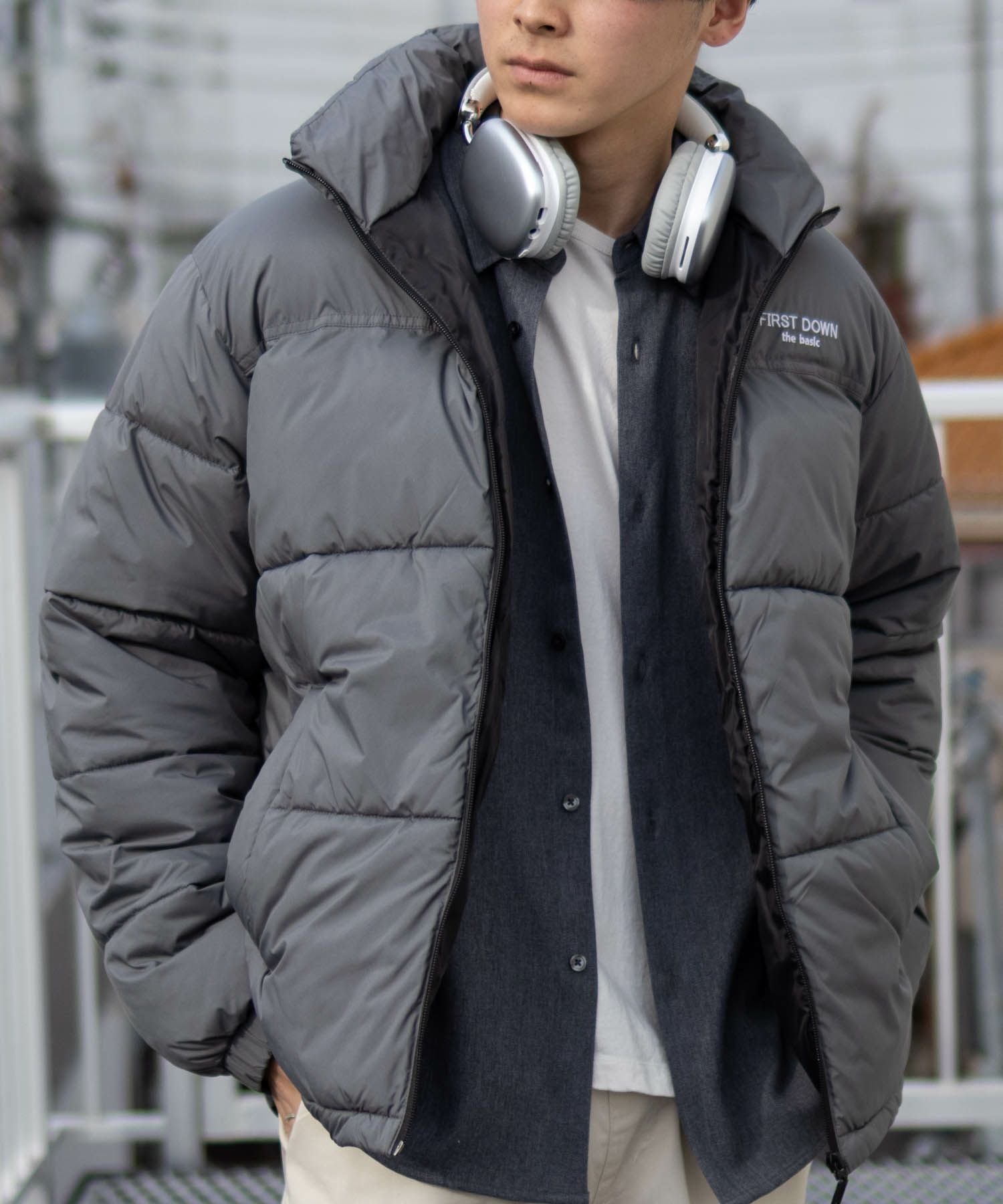 FIRST DOWN the basic マイクロポリ中綿アウター メンズ