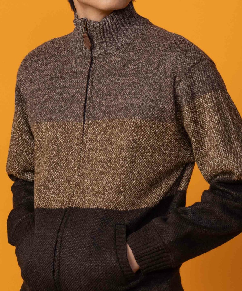 NAVY 温℃ 裏ボアジップスタンドニットジャケット メンズ商品画像-1