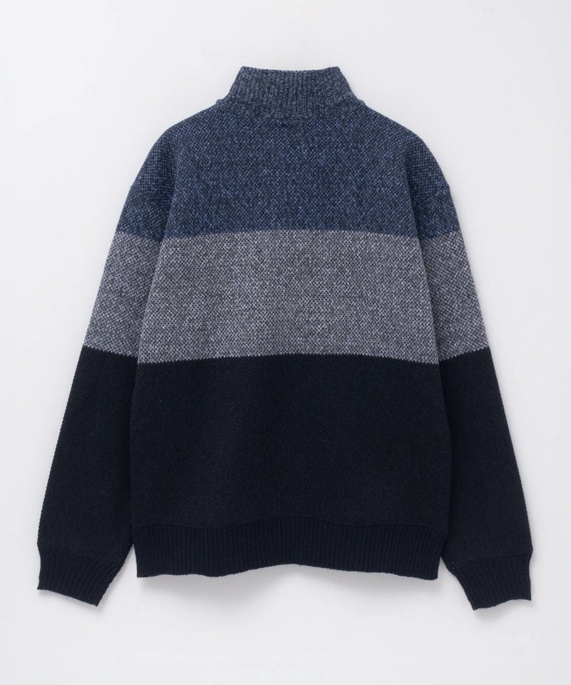 NAVY  温℃ 裏ボアジップスタンドニットジャケット メンズ商品画像-12