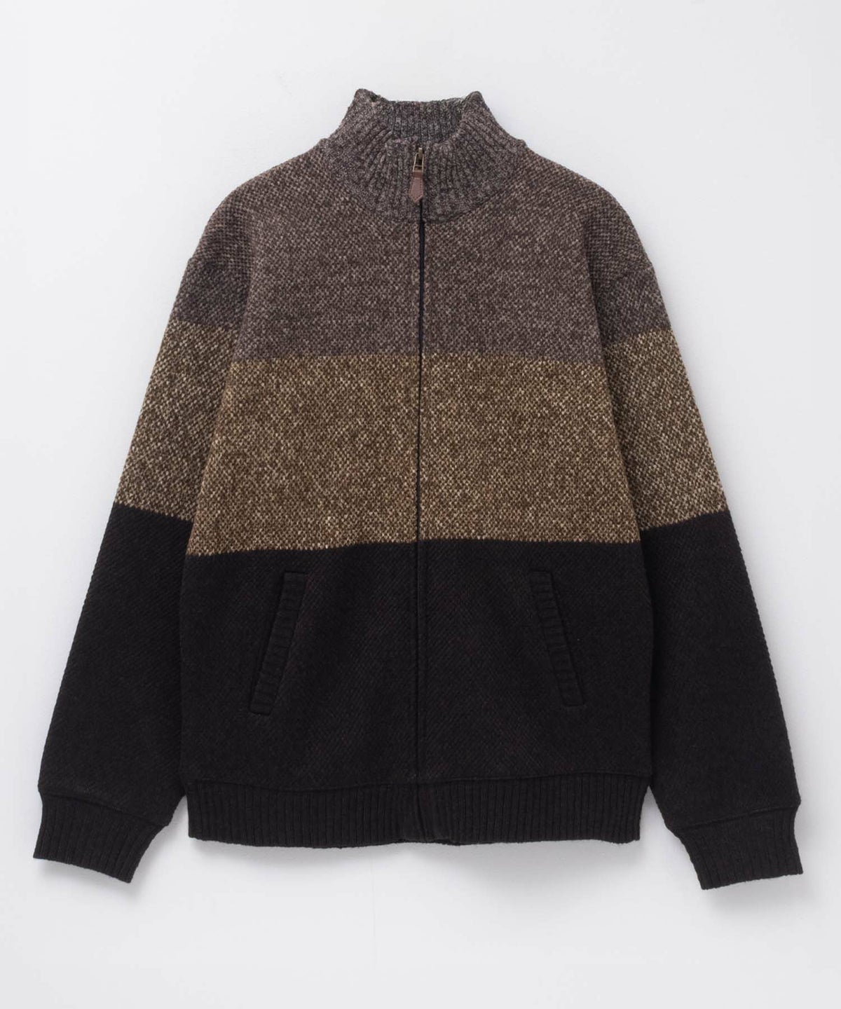 NAVY 温℃ 裏ボアジップスタンドニットジャケット メンズ