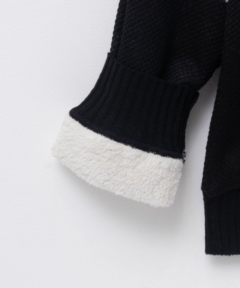 NAVY  温℃ 裏ボアジップスタンドニットジャケット メンズ商品画像-16