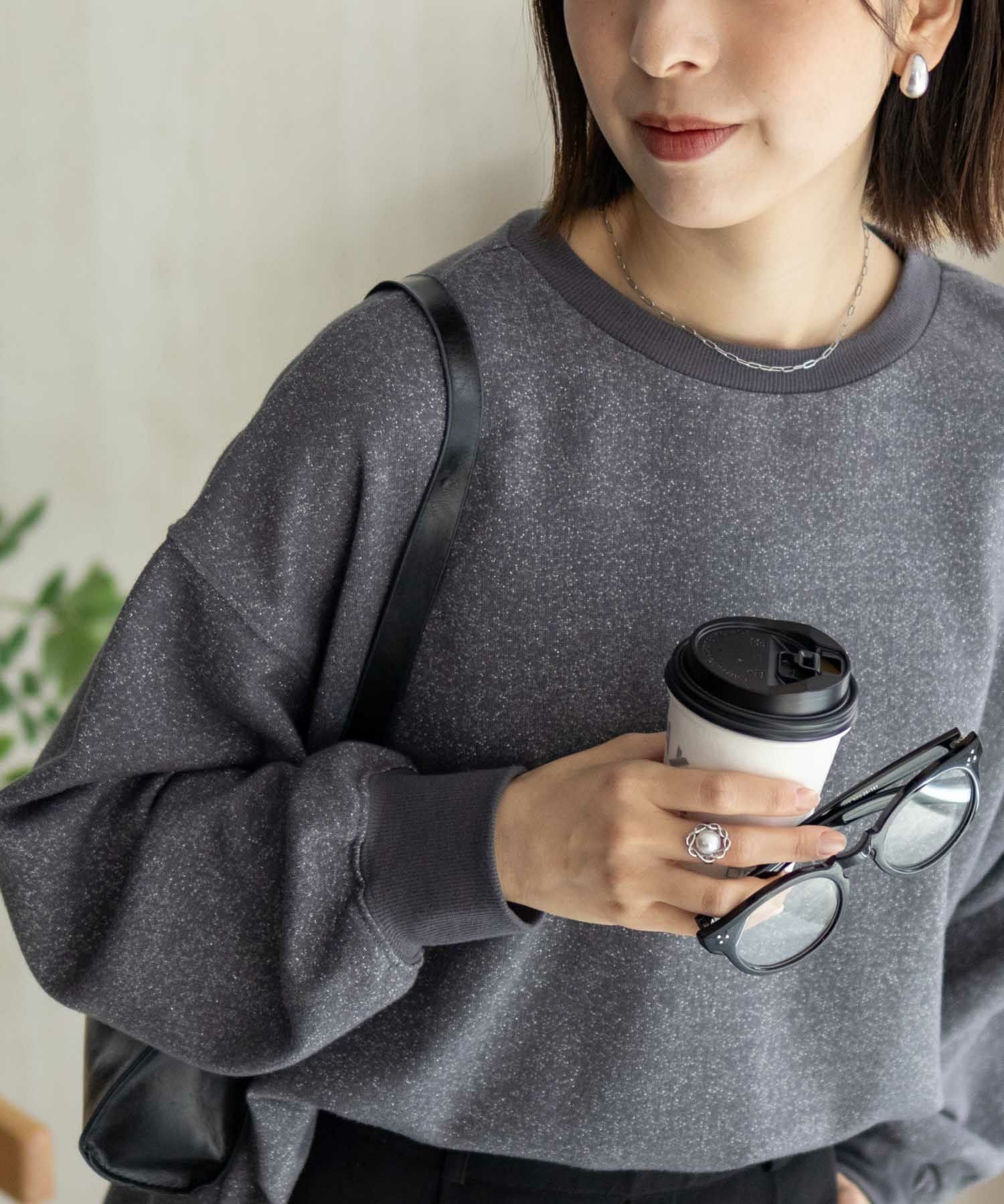 nAvy ラメ裏毛プルオーバー レディース