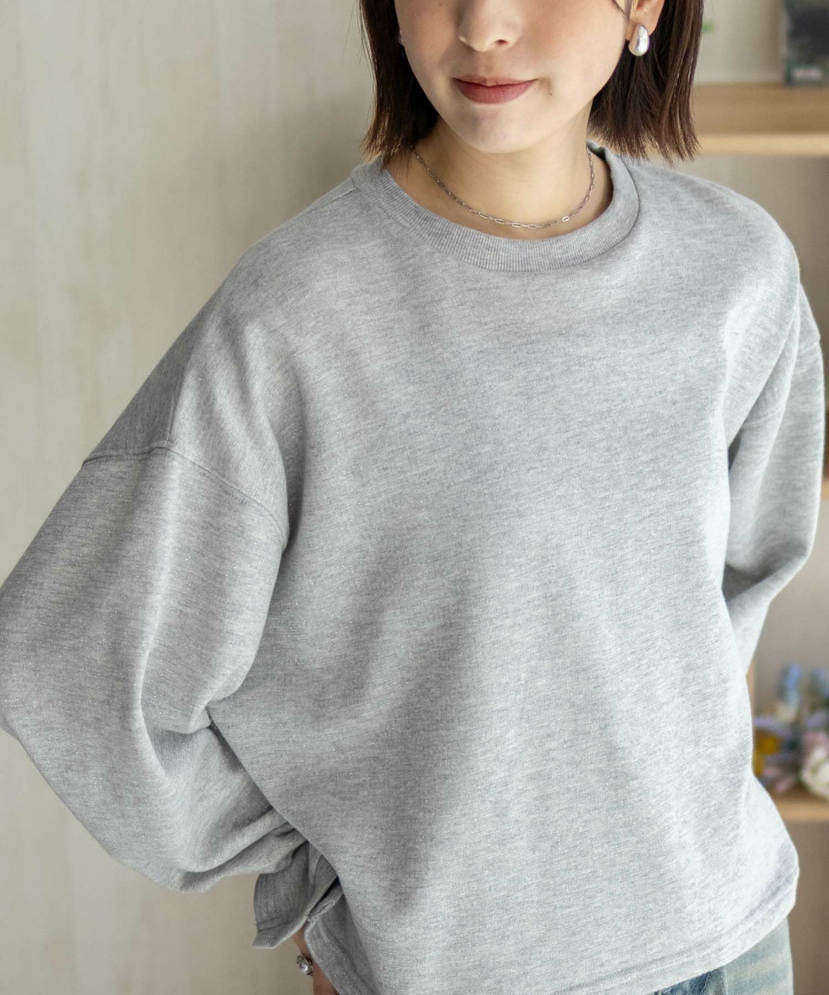 nAvy ラメ裏毛プルオーバー レディース