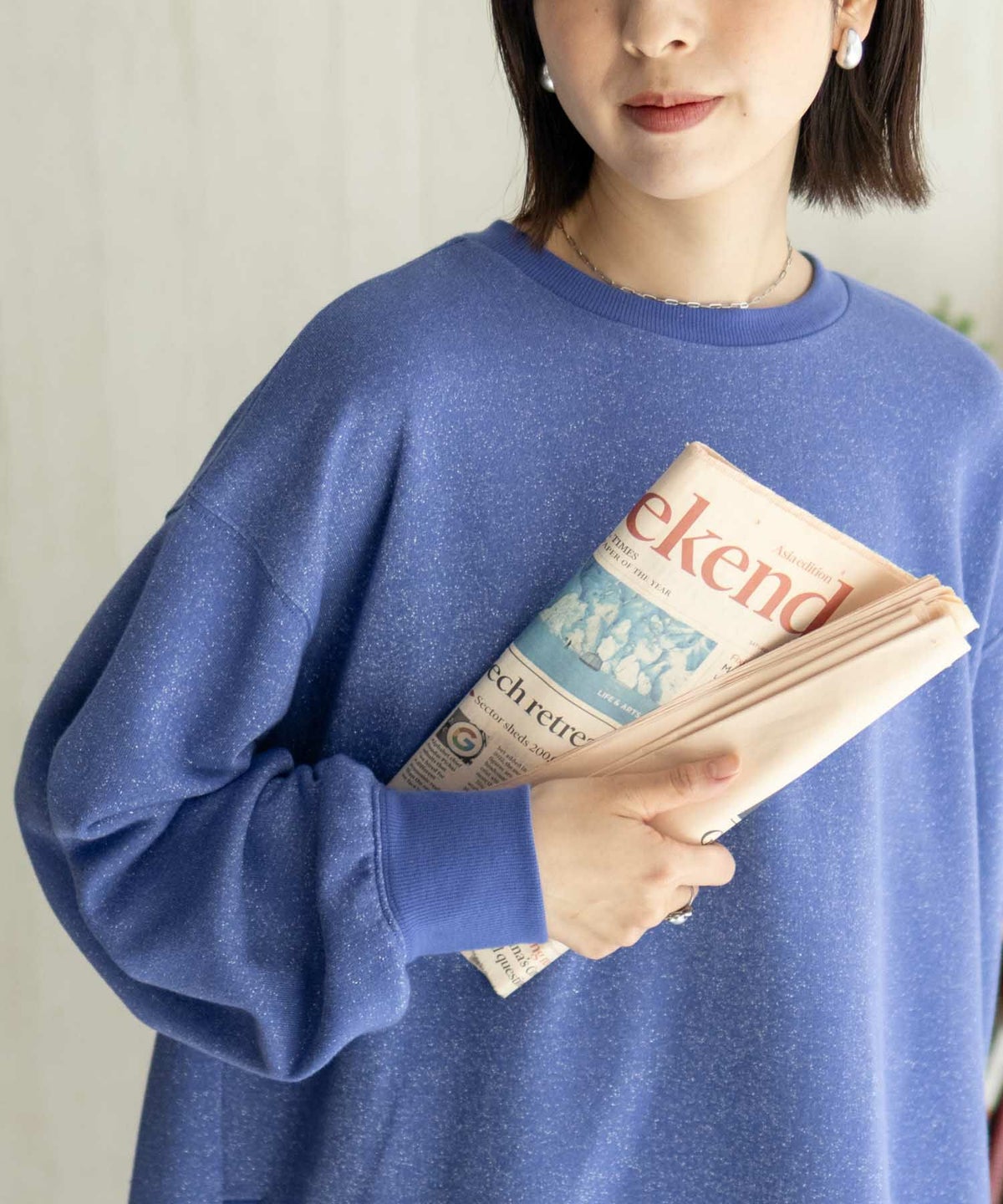 nAvy ラメ裏毛プルオーバー レディース