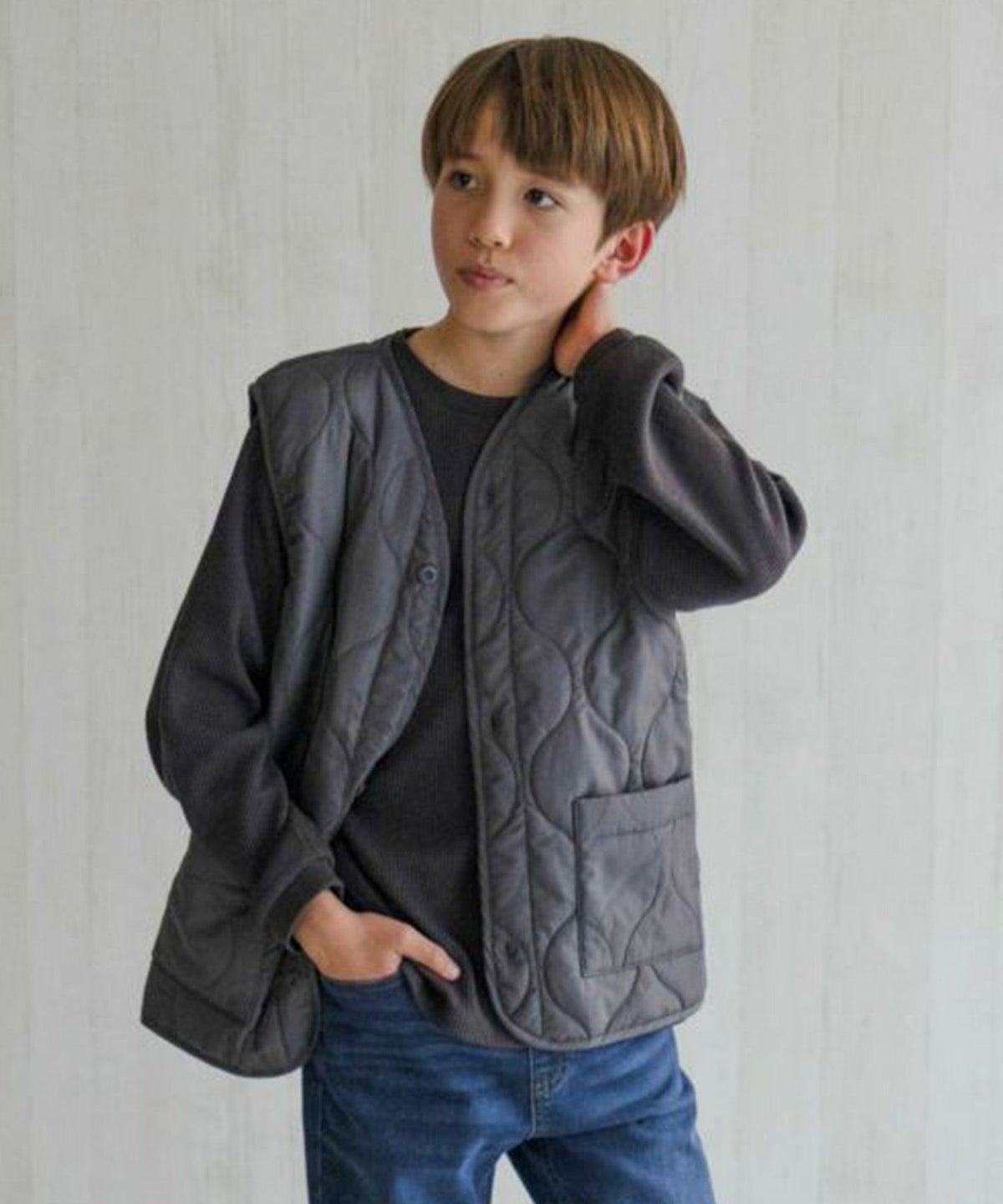 NAVY キルトベストアンサンブル キッズ